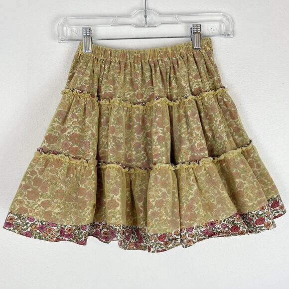 Lola et Moi Little Girls Circle Skirt Tiered Floral with Tulle Overlay Size 4 - Picture 1 of 5